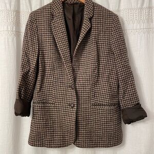 St. Michael’s Wool Brown Houndstooth Blazer